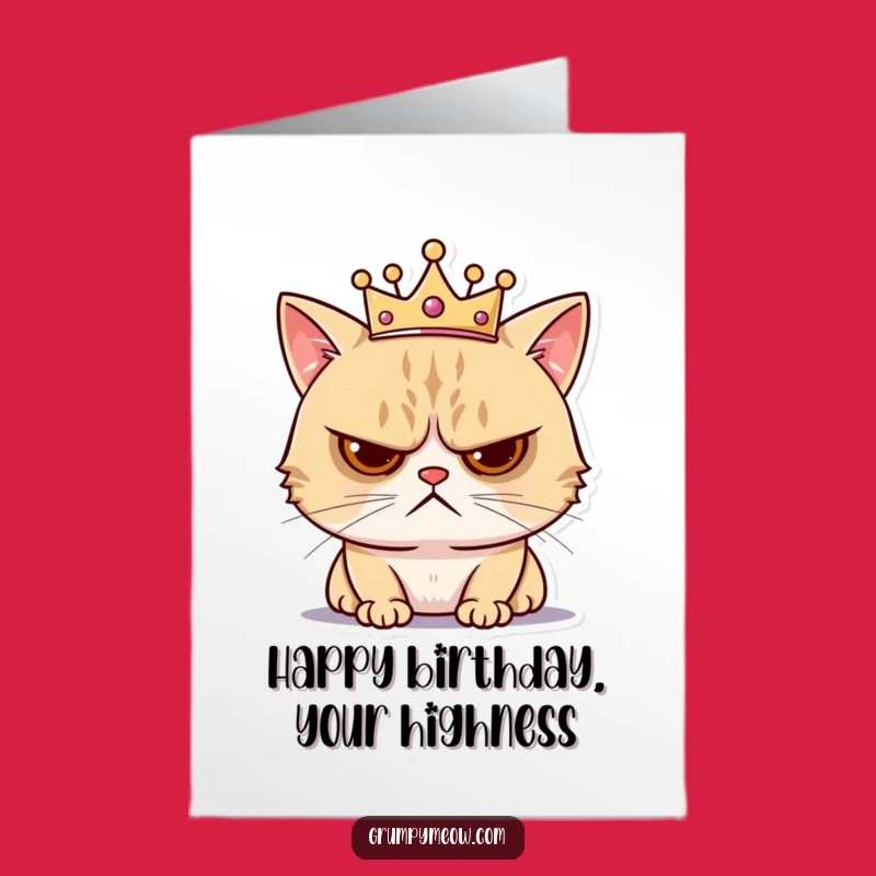 Free Printable Grumpy Cat Birthday Card: Annoyed Royalty Humor