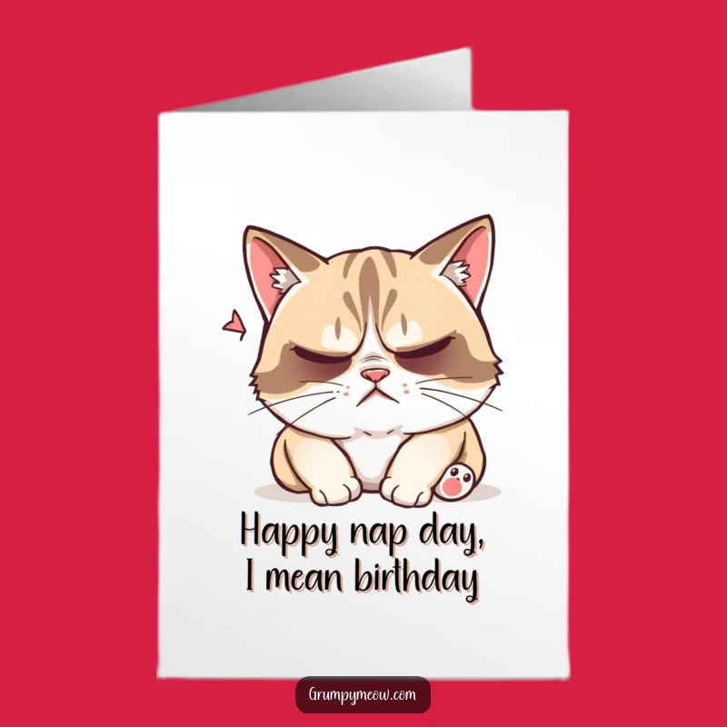 Free Printable Grumpy Cat Birthday Card: Disturbed Nap Downloadable Gift for Humor