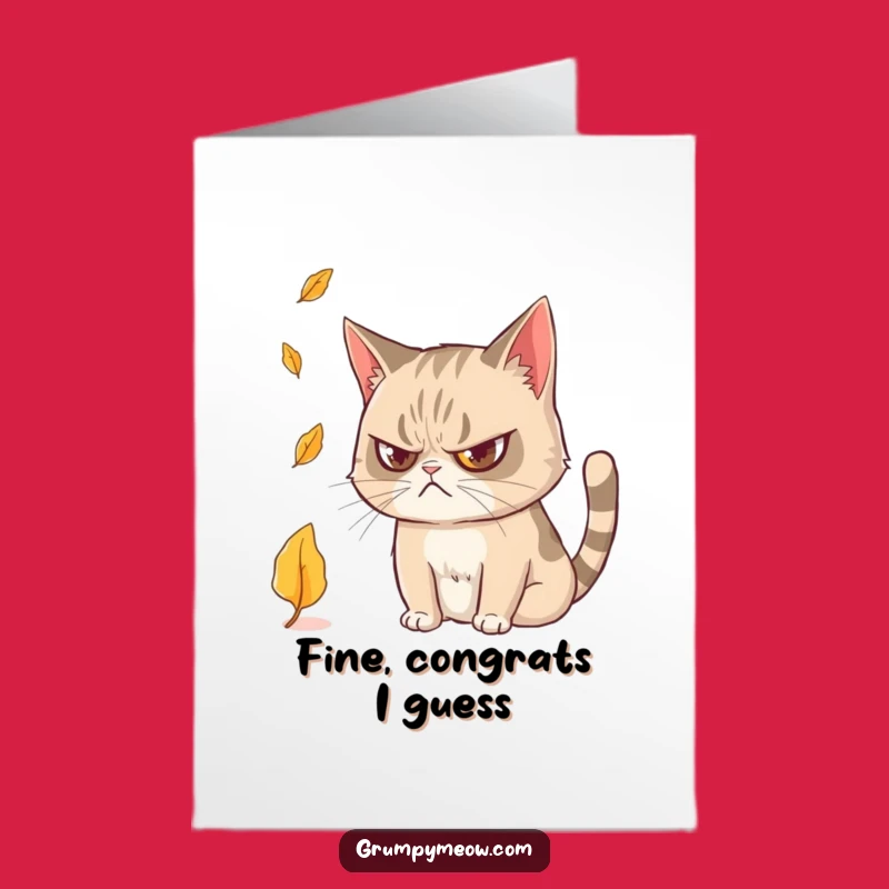 Free Printable Congrats Card: Grumpy Cat Finds Leaf Intriguing