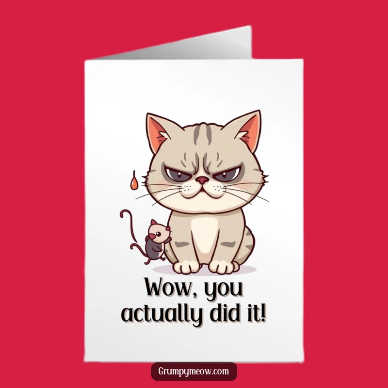 Free Printable Grumpy Cat Congrats Card: Playful Swatting Cat Downloadable Gift