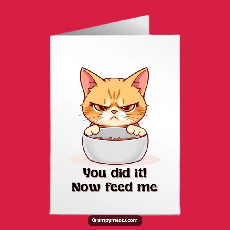 Free Printable Grumpy Cat Congrats Card: Skeptical Feline Downloadable Gift for Any Occasion