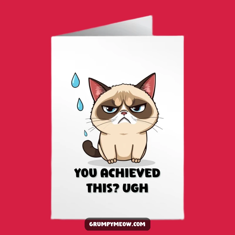 Free Printable Congrats Card: Grumpy Cat Dodges Rain, Funny Downloadable Gift