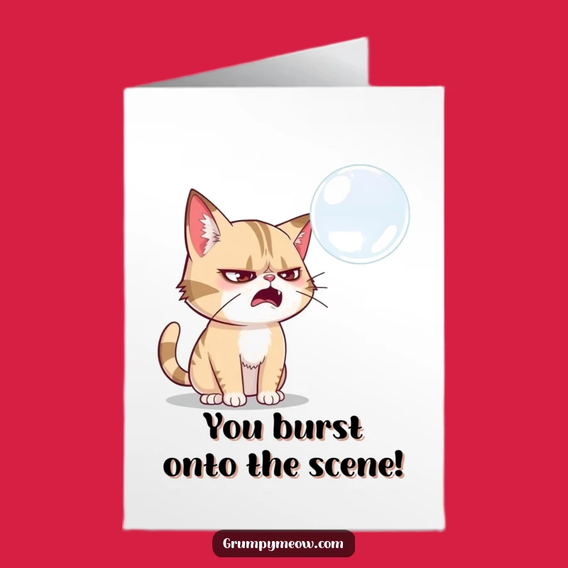 Free Printable Funny Congrats Card: Grumpy Cat Bubble Popping Victory Greeting