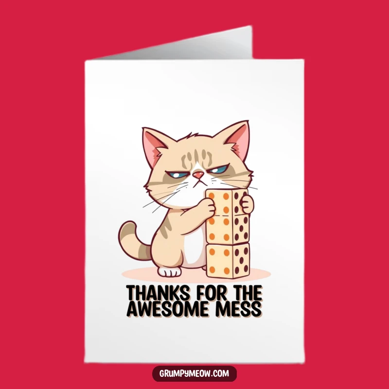Free Printable Funny Thank You Card: Grumpy Cat Domino Gratitude Greeting