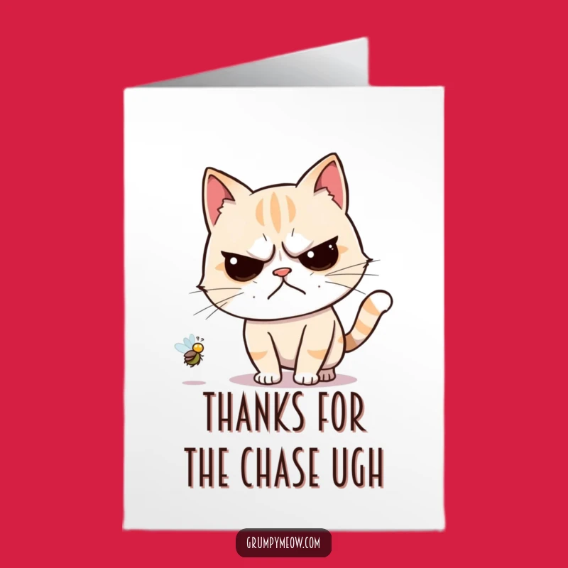 Free Printable Grumpy Cat Thank You Card: Fly Chase Reluctance Funny Downloadable Gift