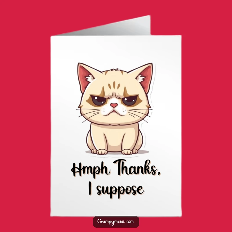 Free Printable Grumpy Cat Thank You Card: Huffing Cat Downloadable Card for Gratitude