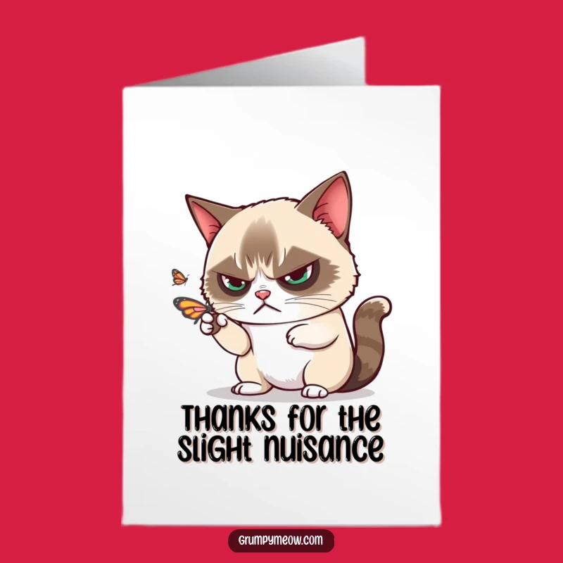 Free Printable Thank You Card: Grumpy Cat Bats Thanks, Funny Downloadable Gift