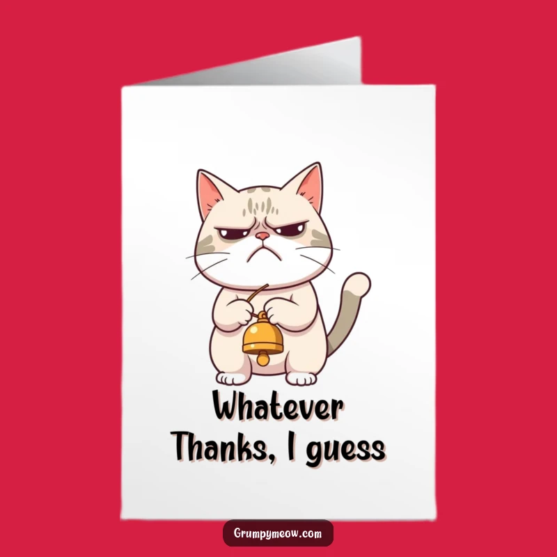Free Printable Thank You Card: Grumpy Cat Bell - Unenthusiastic Downloadable