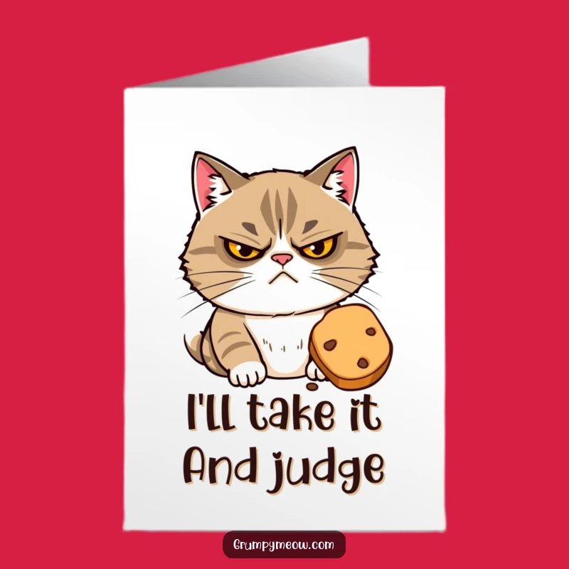 Free Printable Grumpy Cat Thank You Card: Suspicious Treat Cat Downloadable Gift