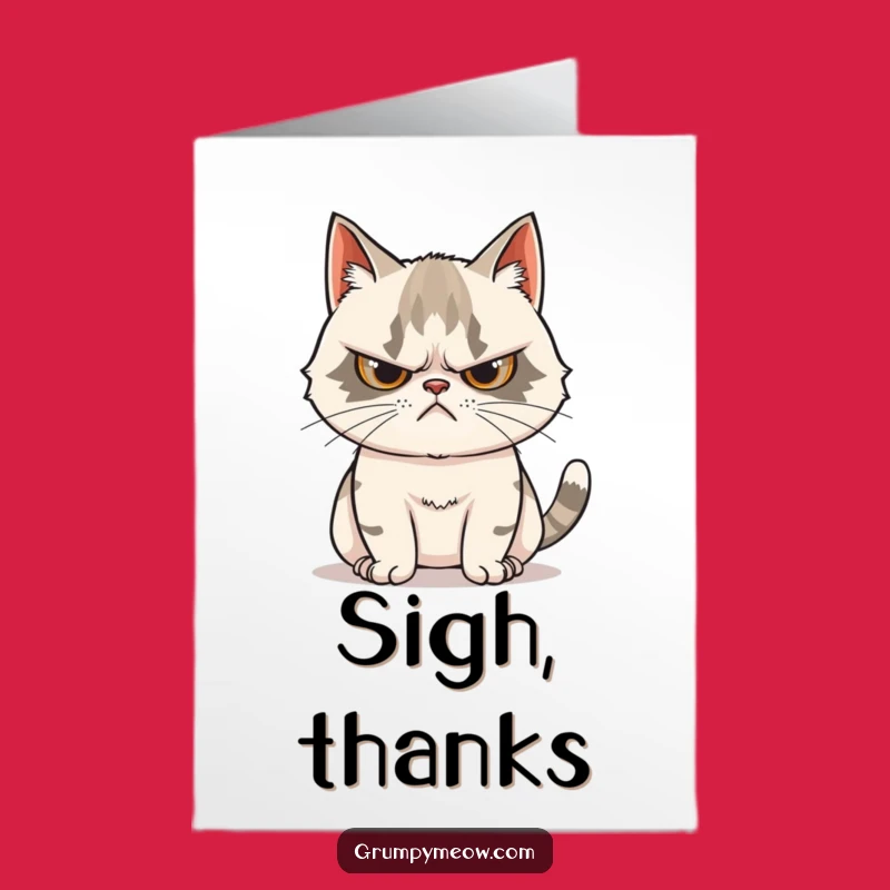 Free Printable Thank You Card: Grumpy Cat's Curious Tail Says Thanks