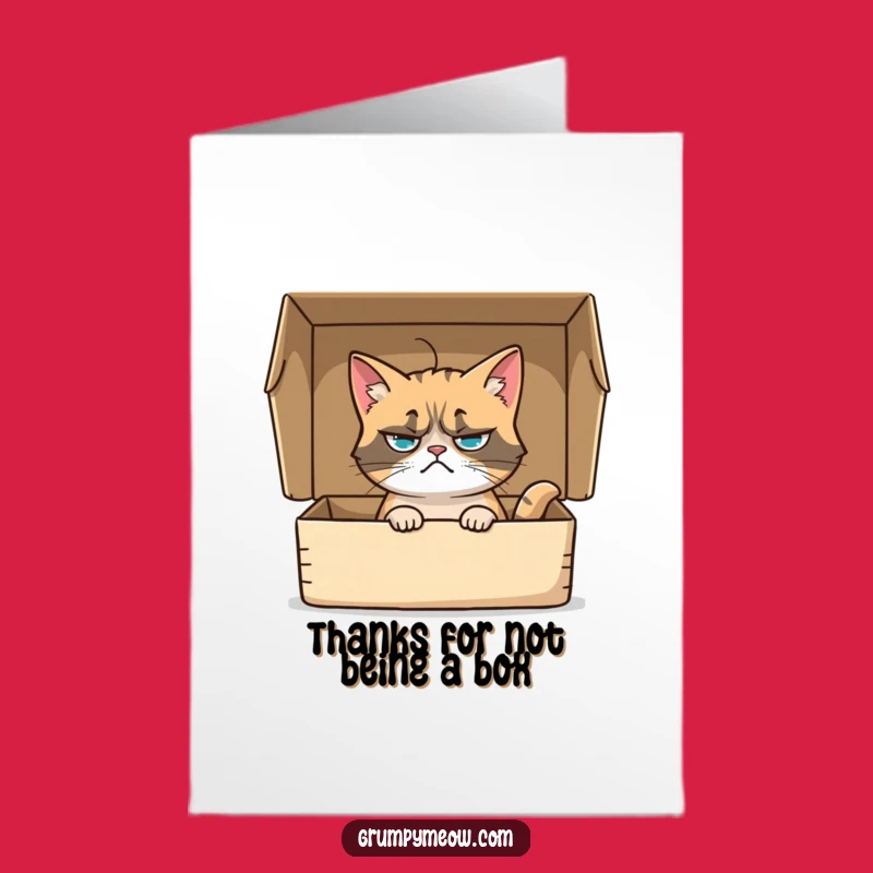 Free Printable Grumpy Cat Thank You Card: Funny Cat in Box Gift