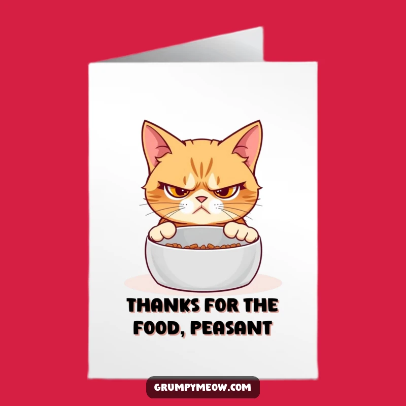 Free Printable Grumpy Cat Thank You Card: Skeptical Feline Downloadable Card for Saying Thanks