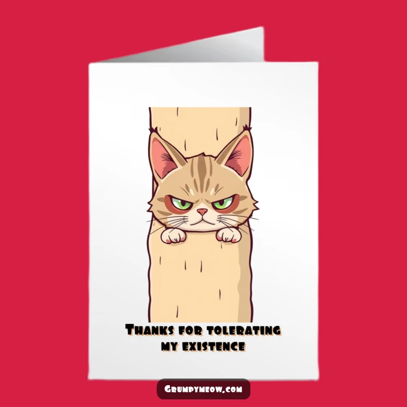 Free Printable Grumpy Cat Thank You Card: Suspicious Feline Appreciation Downloadable Gift