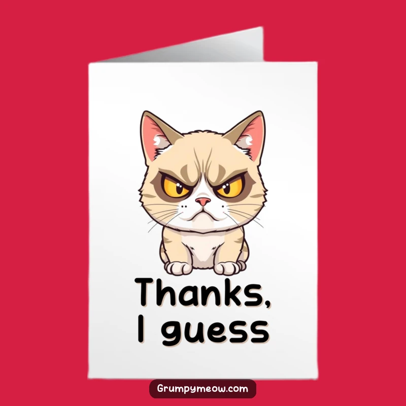 Free Printable Grumpy Cat Thank You Card: Crossed-Eyed Glare for a Grudgingly Thankful Note!