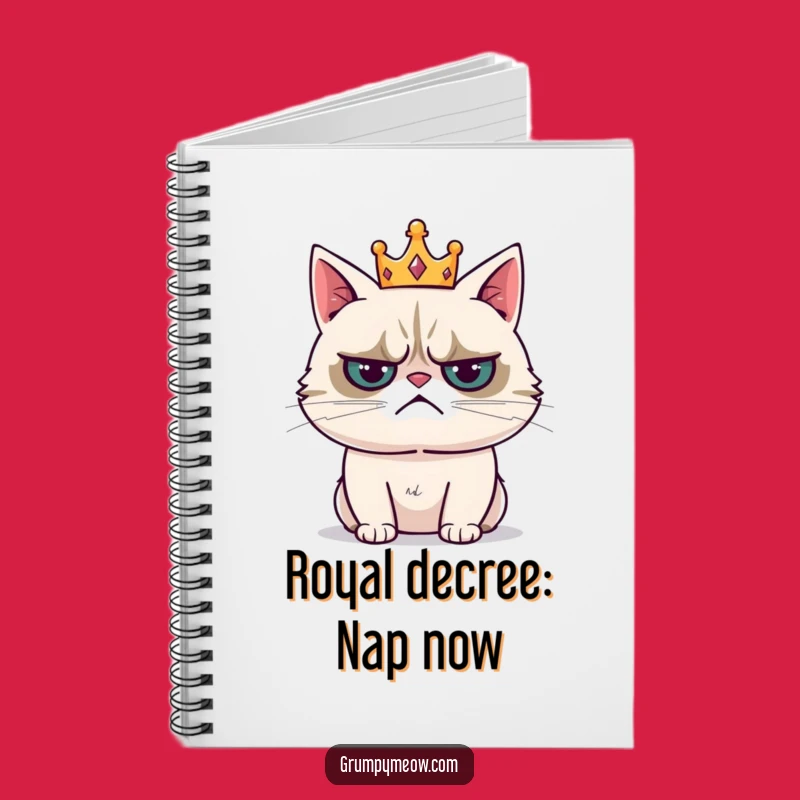 Funny Grumpy Cat Crown Notebook - Jot Down Your Royal Decrees! Great Funny Gift!