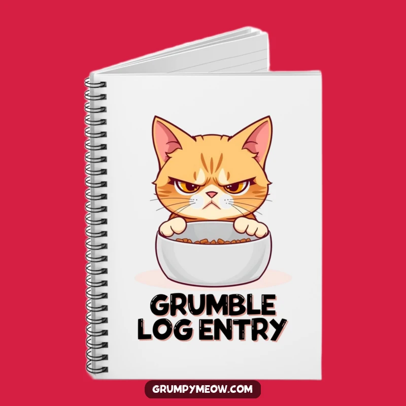Funny Grumpy Cat Empty Bowl Notebook: Jot Down Your Cat's Demands!