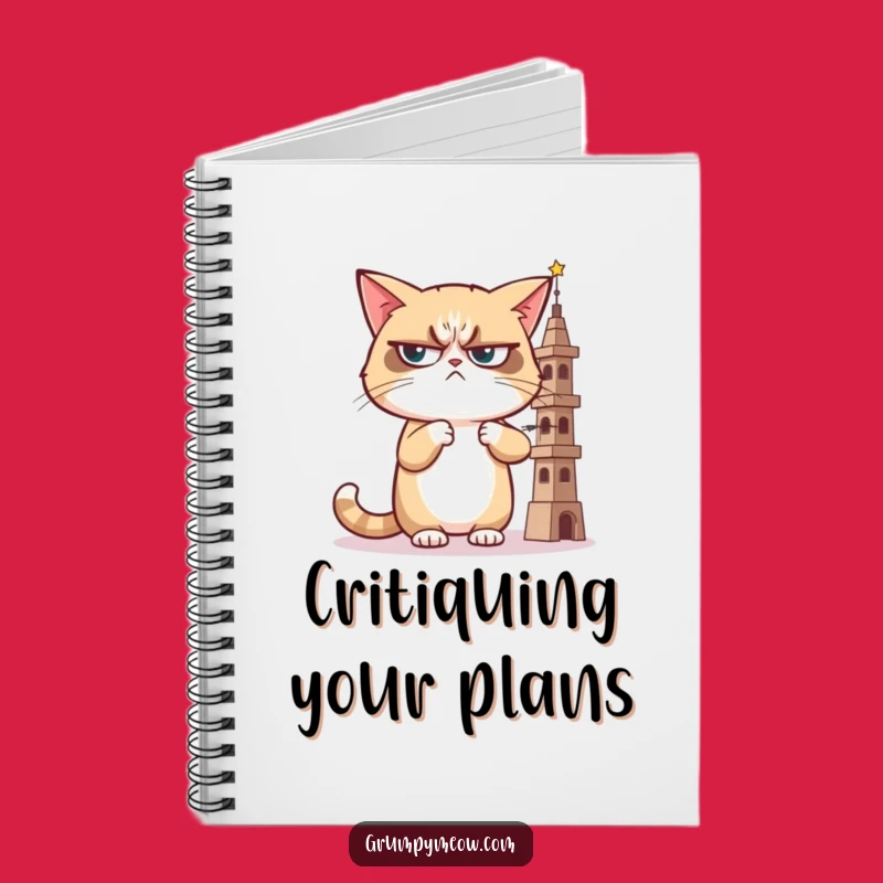 Grumpy Cat Judging Tower Notebook: Jot Down Your Critiques, Fun Gift