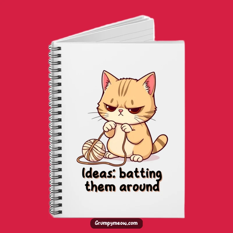 Funny Grumpy Cat Yarn Notebook: Jot Down Ideas with Reluctant Style