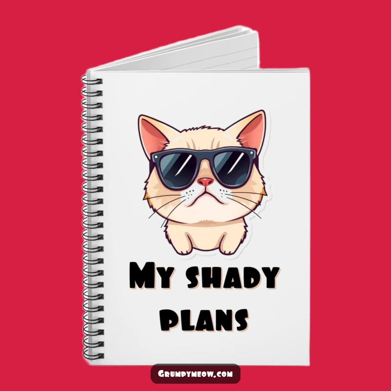 Funny Grumpy Cat Sunglasses Notebook - Jot Down Your Coolest Thoughts