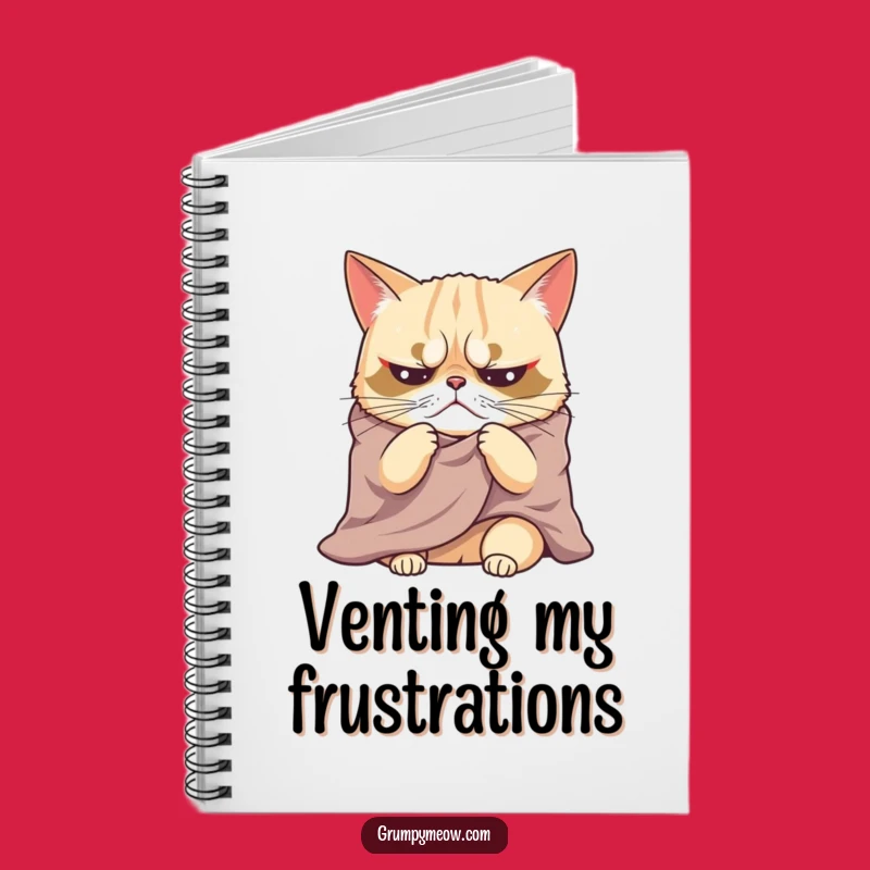 Funny Grumpy Cat Blanket Sigh Notebook - Jot Down Thoughts with Humorous Drama