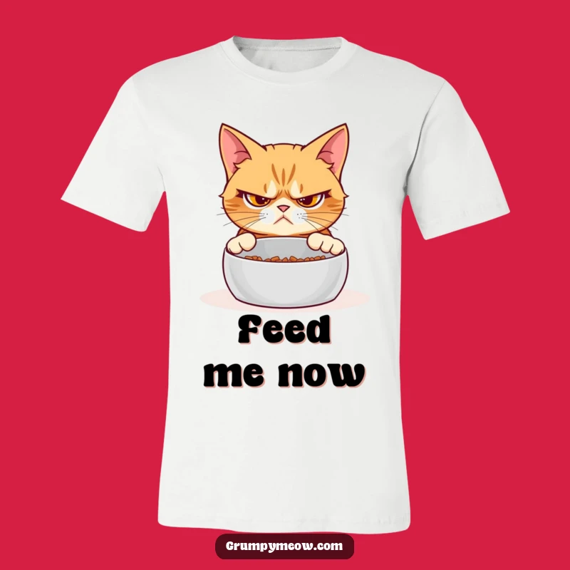 Funny Grumpy Cat Empty Bowl T-Shirt: Skeptical Feline Fashion Gift!