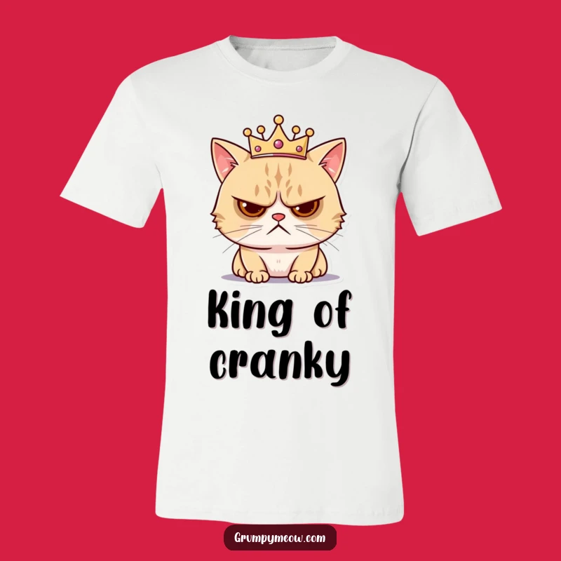 Funny Grumpy Cat Crown T-Shirt - Annoyed Royalty Humor Apparel Gift