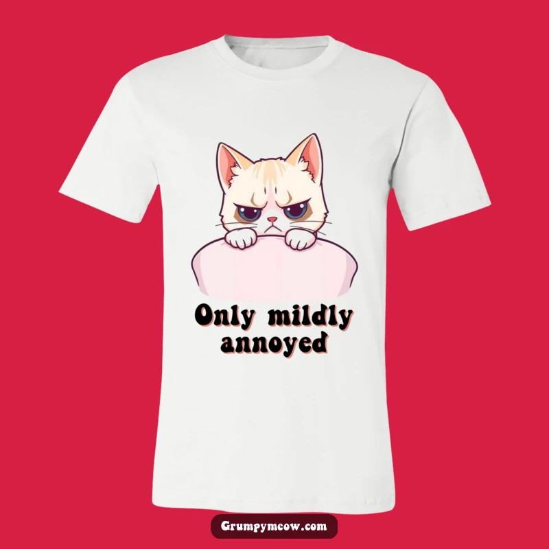 Funny Grumpy Cat Cushion Peek T-Shirt - Hilarious Sarcastic Gift for Anyone