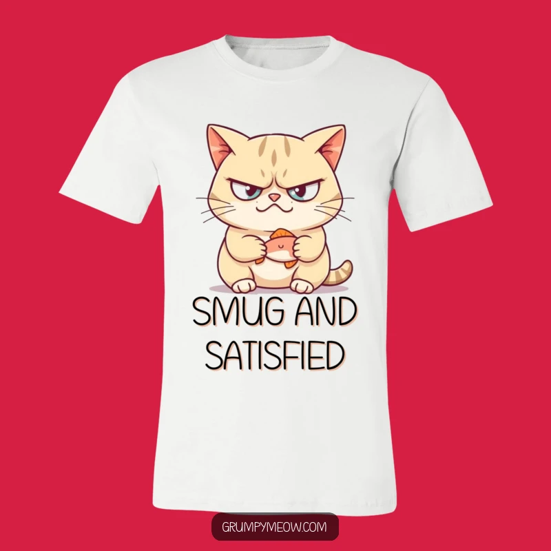 Funny Grumpy Cat Fish Smirk T-Shirt - Show Your Mischievous Side