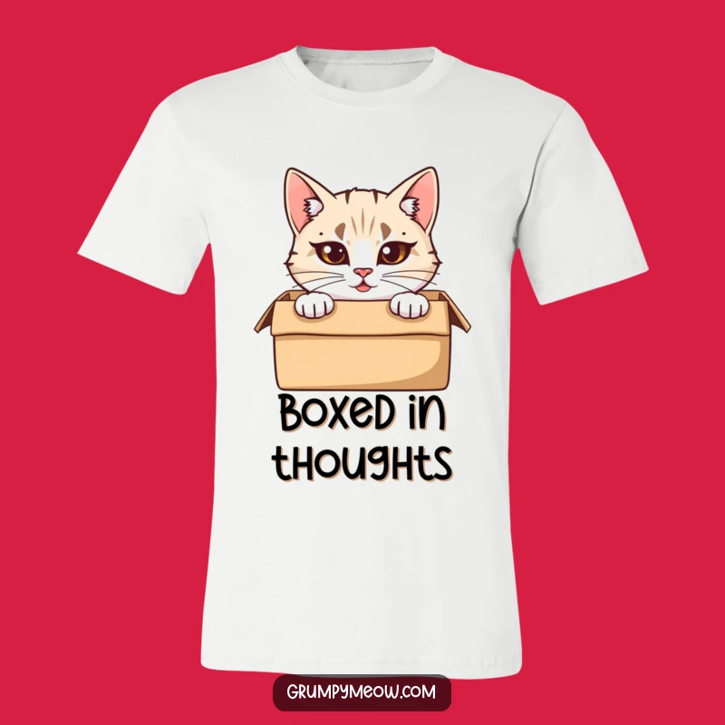 Funny Peeking Cat T-Shirt: Box Dweller, Furrowed Humor, Perfect Funny Gift
