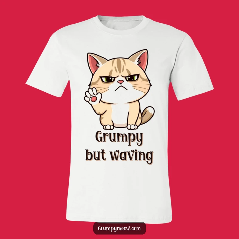 Funny Grumpy Cat Wave T-Shirt: Relatable Humor for Cynics
