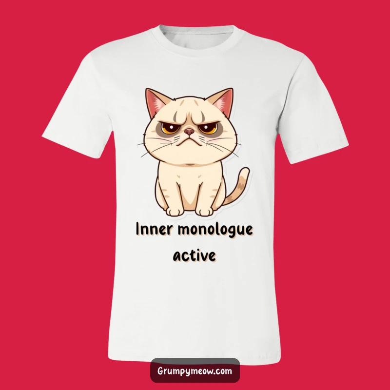 Funny Grumpy Cat Tail Twitch T-Shirt - Understated Humor for Cat Fans