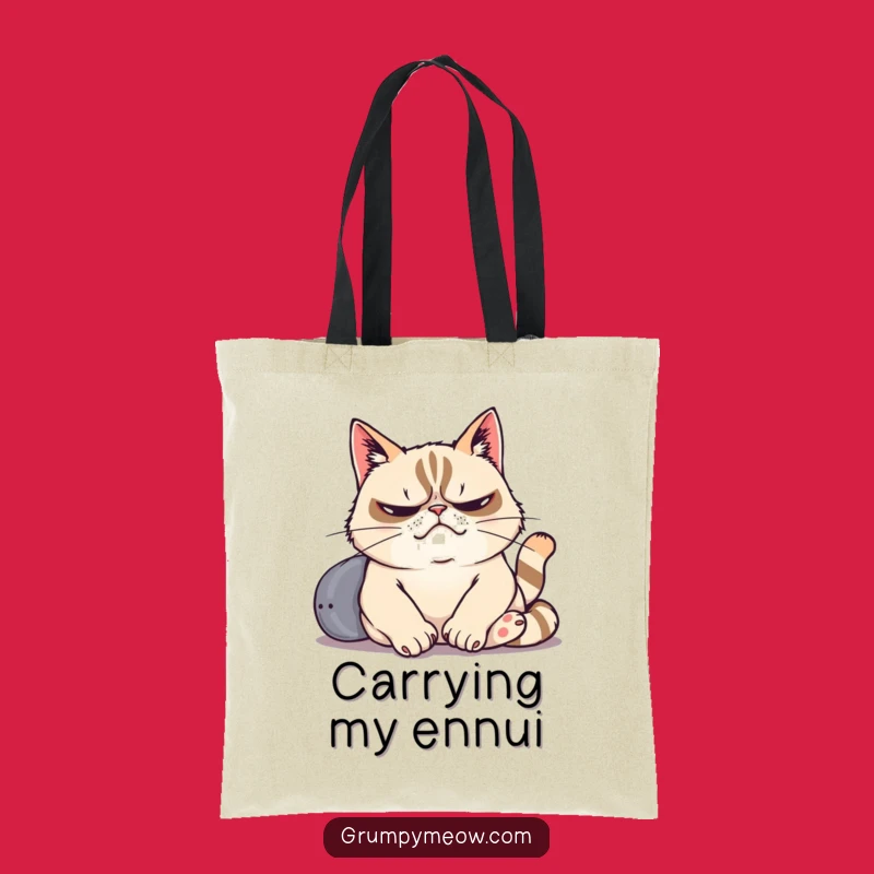 Funny Grumpy Cat Tote Bag - Carry Your Sighs & Essentials