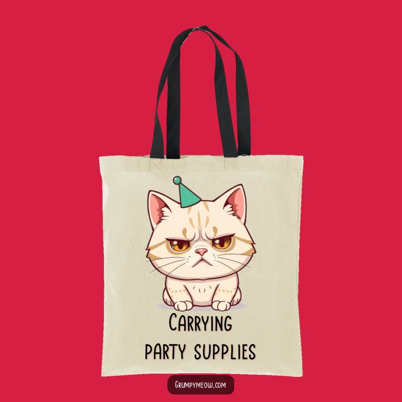 Funny Cat Party Hat Tote Bag - Chic Humorous Accessory Gift