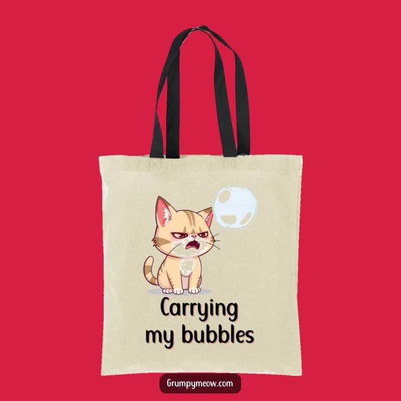 Funny Grumpy Cat Bubble Swatter Tote Bag: Carry Your Efforts with Sass