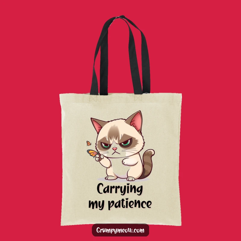 Funny Grumpy Cat Butterfly Tote Bag, Carry Your Disdain - Perfect Funny Gift