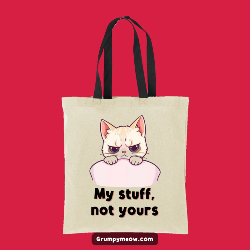 Funny Grumpy Cat Cushion Peek Tote Bag - Eco-Friendly and Hilarious Gift