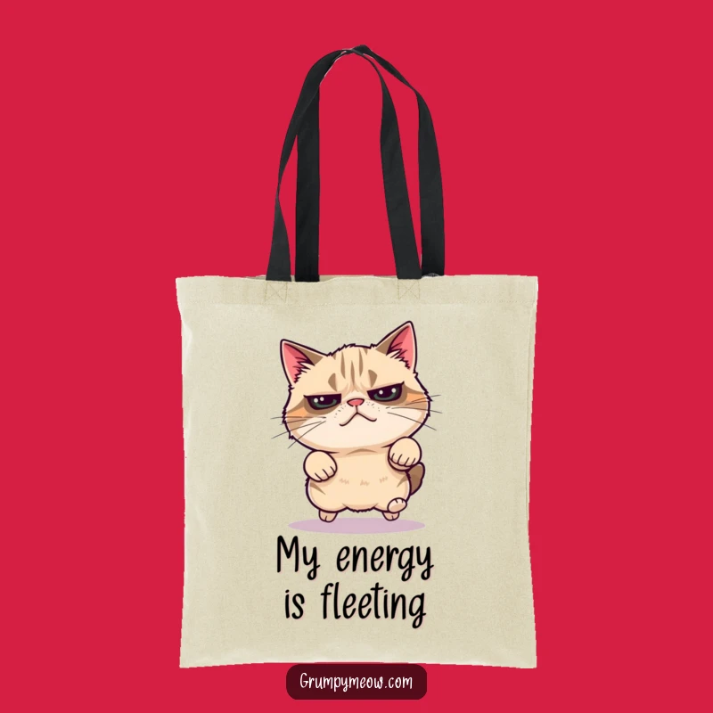 Funny Grumpy Cat Energy Burst Tote Bag: Carry Your Surprise with Style
