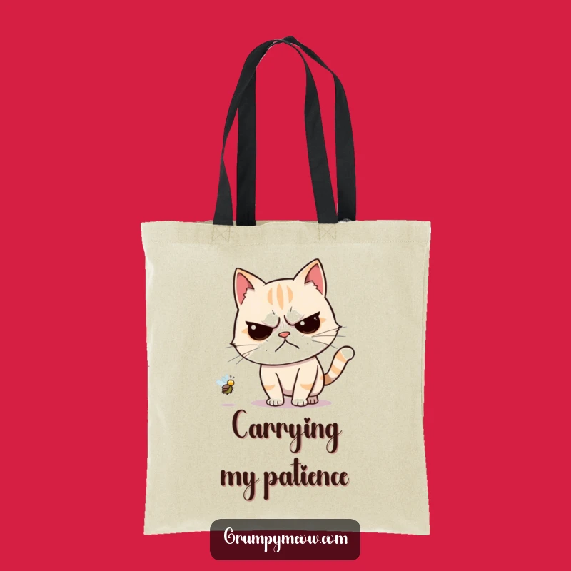 Funny Grumpy Cat Fly Chase Tote Bag - Chic Humorous Accessory Gift