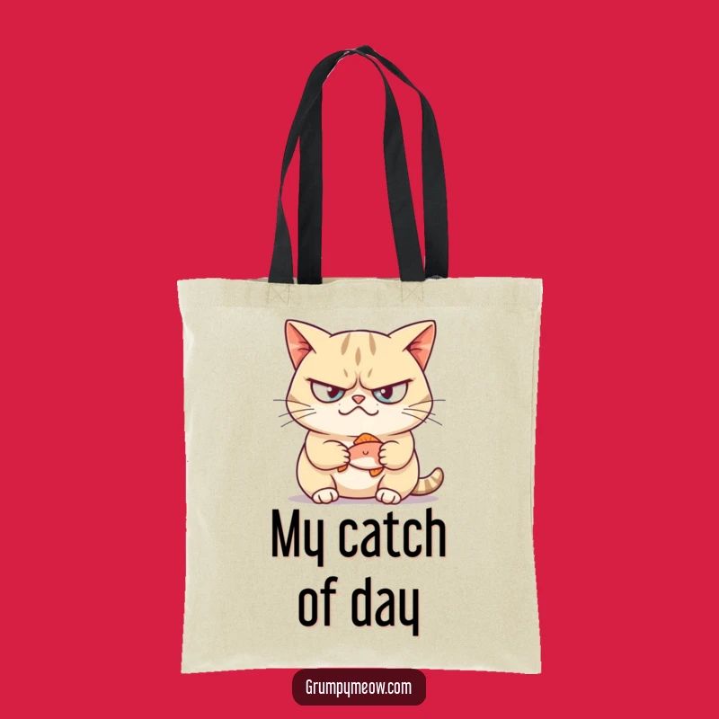Funny Grumpy Cat Fish Smirk Tote Bag - Carry Your Attitude in Style