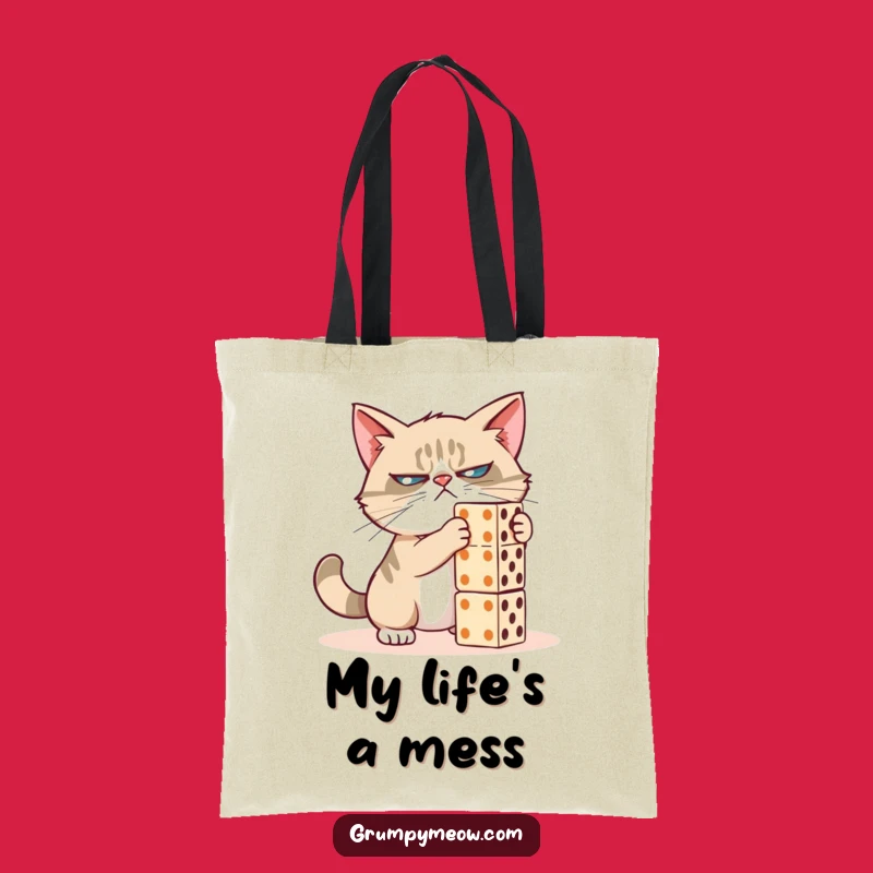 Funny Grumpy Cat Domino Destroyer Tote Bag: Carry Your Laughs in Style